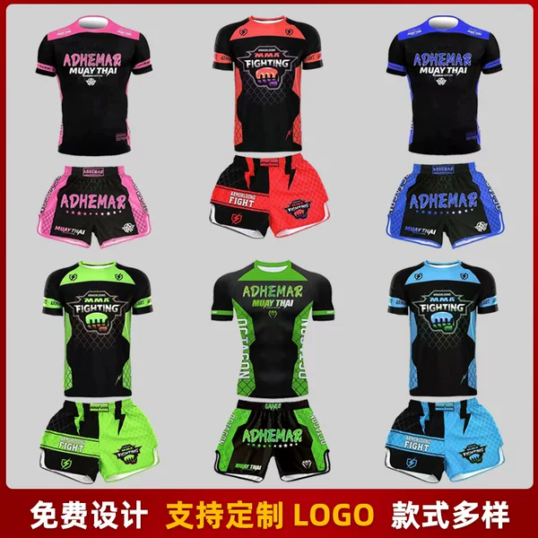 Professional Kidsren's Boxing Training Clothing, Fighting Martial Arts Sanda Clothing Suit, Competition Muay Thai Shorts, Short-Sleeved T-Shirt