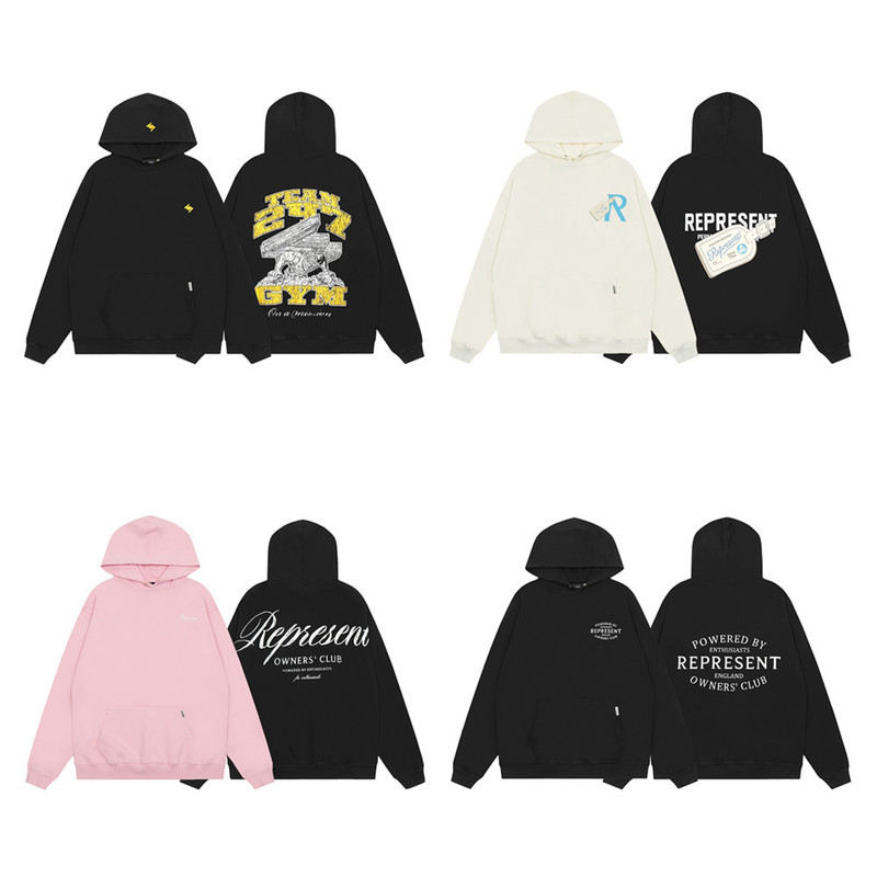 24 Cross-Border Trendy Brand Represent Life Micro-Label Letter Hooded Sweatshirt for Men and Women American High Street Hoodie Jacket