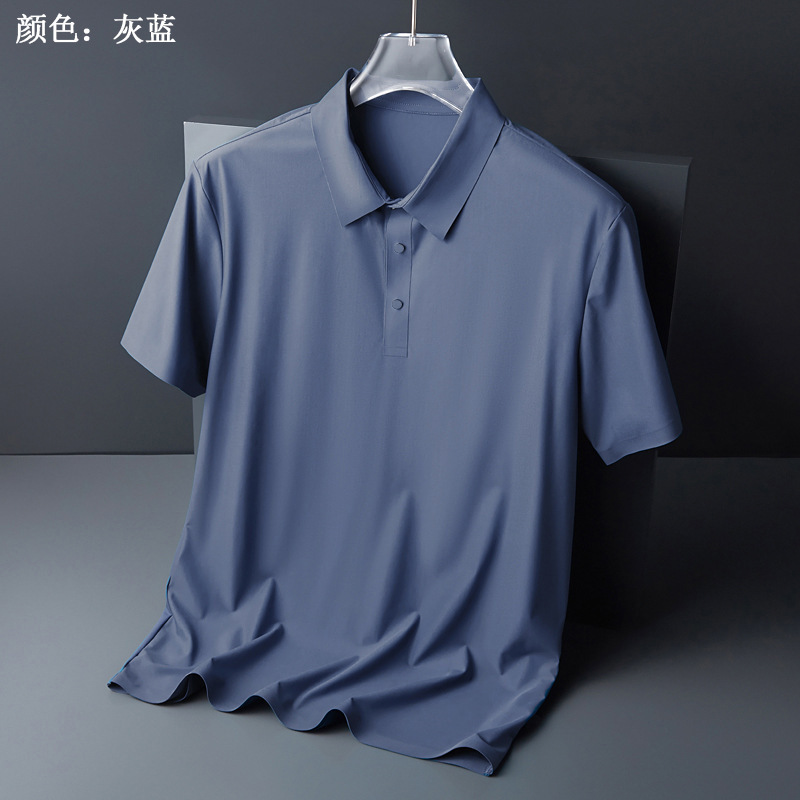 Quick-drying ice silk short-sleeved T-shirt printed logo summer workwear embroidered men's and women's half-sleeved polo shirt work clothes