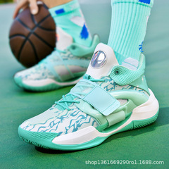 新款青少年學生時尚春秋高幫運動鞋男女中大童網面潮流籃球鞋