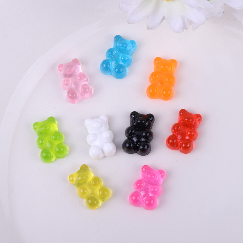 仿真马卡龙色小熊奶油胶手工diy树脂配件发饰洞洞鞋冰箱贴材料开