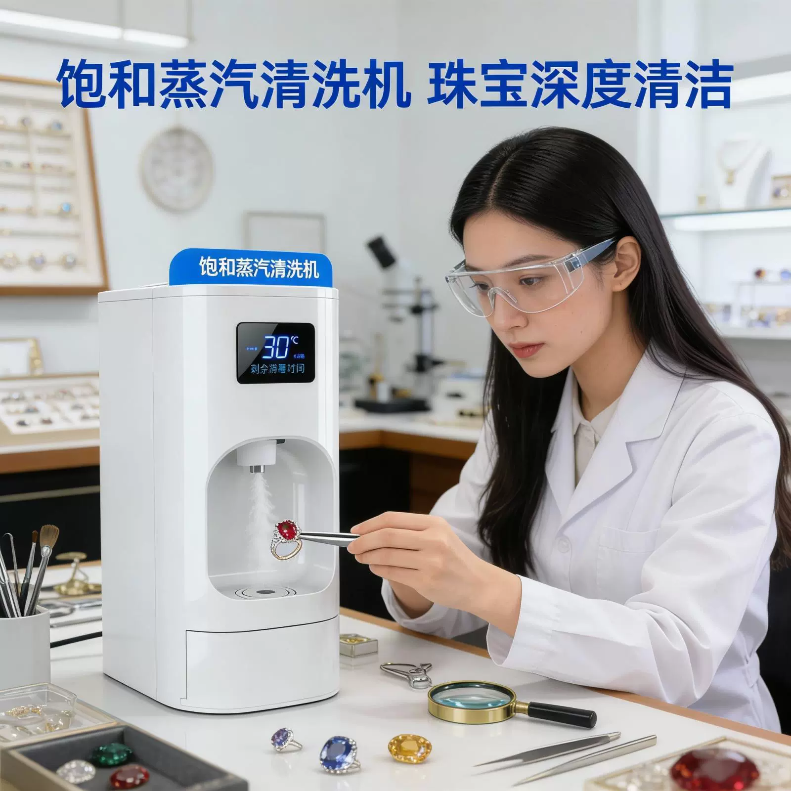 家用台式干燥珠宝蒸汽清洗机 纳米级金银首饰清洁机