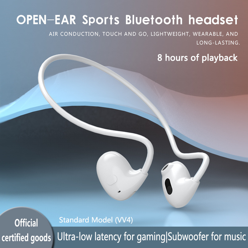 The New Manufacturer Private Model Game Music Low Latency Air Conduction Open Non-in-ear Bluetooth Headset VV4