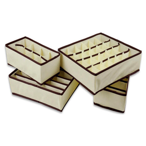 Amazon Sock Storage Box Clothing Storage Bedroom Compartmented Non-Woven Underwear Wholesale Storage Box Fabric