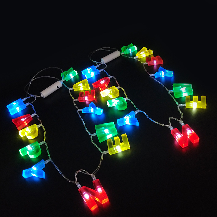 originality luminescence Lamp string birthday Atmosphere prop LED english letter colour Modeling lights luminescence Necklace