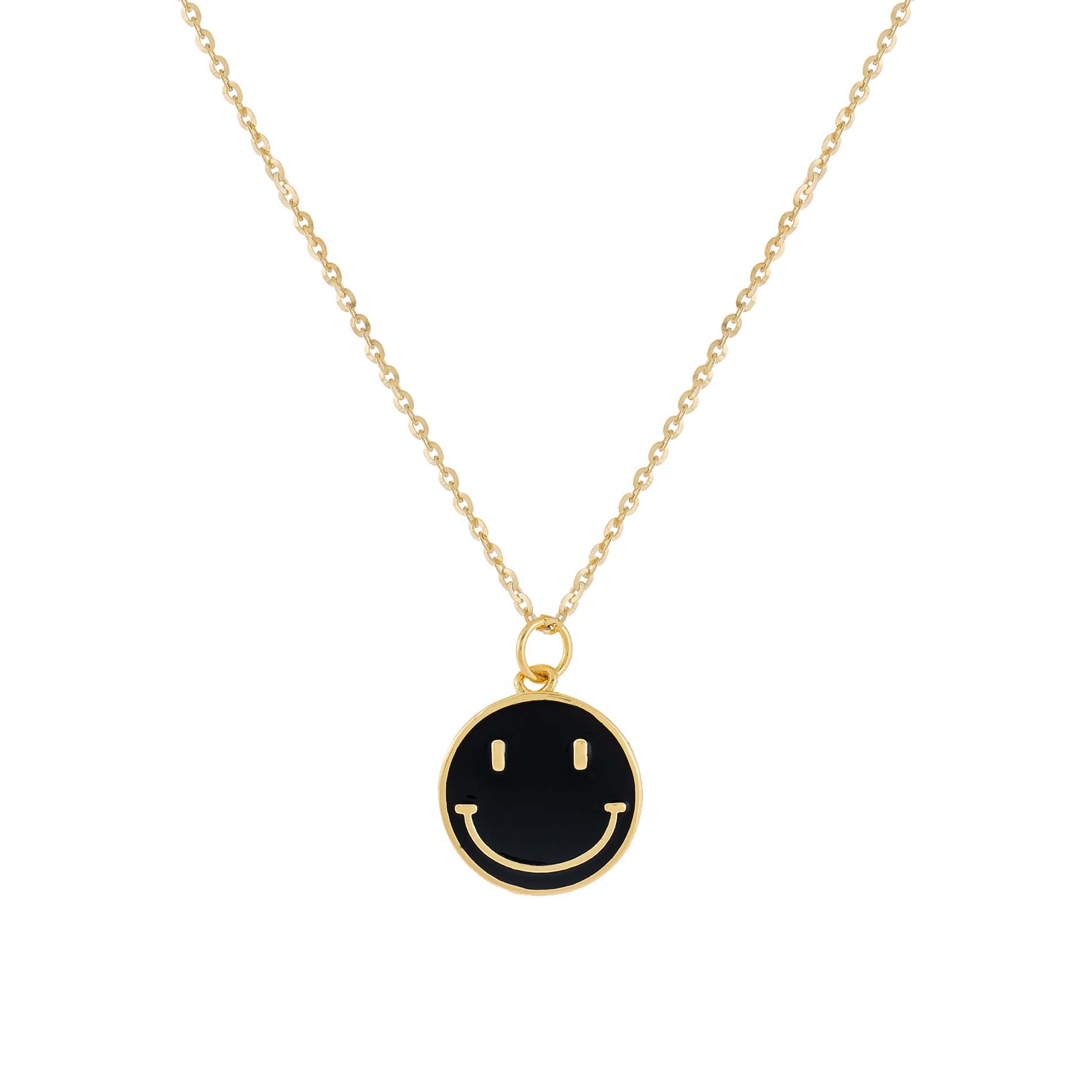 Summer New Smiley Face Copper Necklace 18K Color Preserving Jewelry Dripping Oil Smiling Face Clavic