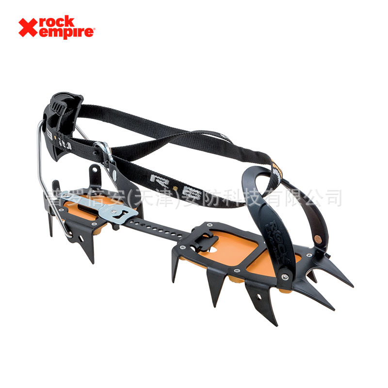 Rockempire crampons, technical ice and snow climbing equipment, 12-tooth steel crampons.