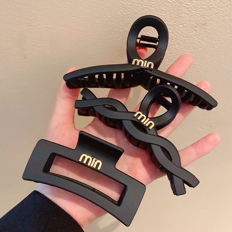 English Letters min High-grade Scrub Grab Clip Large Hairpin Women's Back of Head Shark Clip Headwear Hairpin