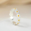 Ring, fresh fashionable accessory, flowered