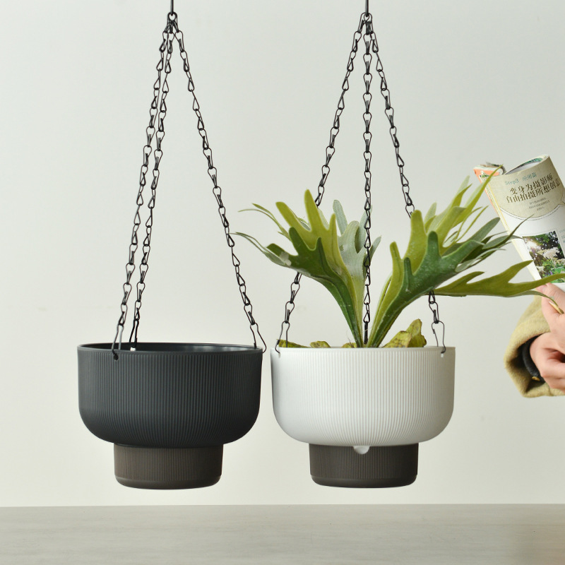 Large Thickened Plastic Flower Pot Hanging Basket Self-Watering for Green Plants, Succulents, Wall-Mounted Ivy, Breathable
