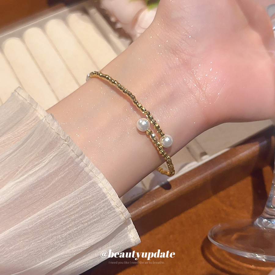 Pearl Beaded Ring Simple Versatile Elegant Bracelet Unique Niche Design Sense Jewelry For Women_voghion.com