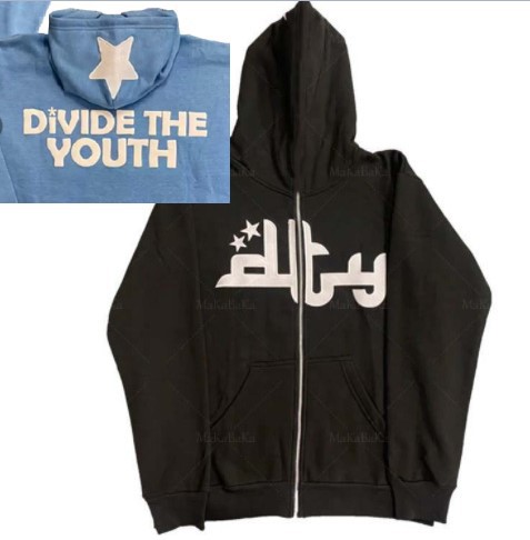 짧은 지퍼, 검은 색 인쇄 앞면과 뒷면