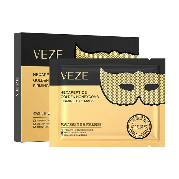 Fanzhen Six-Peptide Gold Honeycomb Smoothing Eye Mask, Dual Film for Tightening Around the Eyes and Improving Dark Circles, Eye Mask Patch