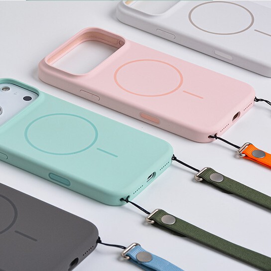 Suitable for Iphone17Promax with Lanyard Hole, Magnetic Animation Liquid Phone Case, Apple 17 Solid Color Protective Cover Suitable for Iphone17Promax with Lanyard Hole, Magnetic Animation Liquid Phone Case, Apple 17 Solid Color Protective Cover