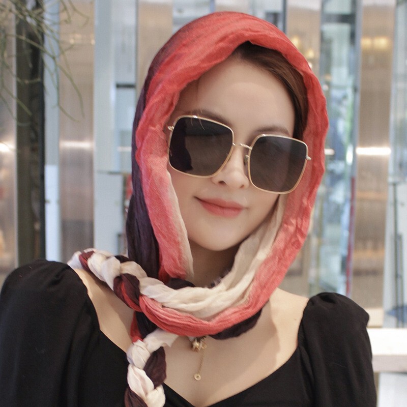 手編みの編み込みヘッドスカーフ、エスニック風スカーフ、女性用多用途ヘッドスカーフ、グラデーションがおしゃれで多用途|undefined