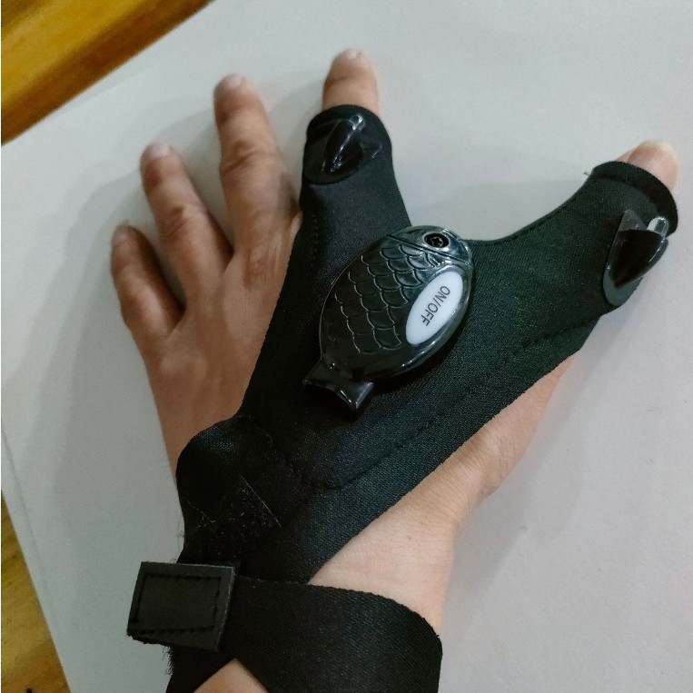 led flashlight fishing repair camping running lighting half finger with light night fishing gloves night running gloves with light
