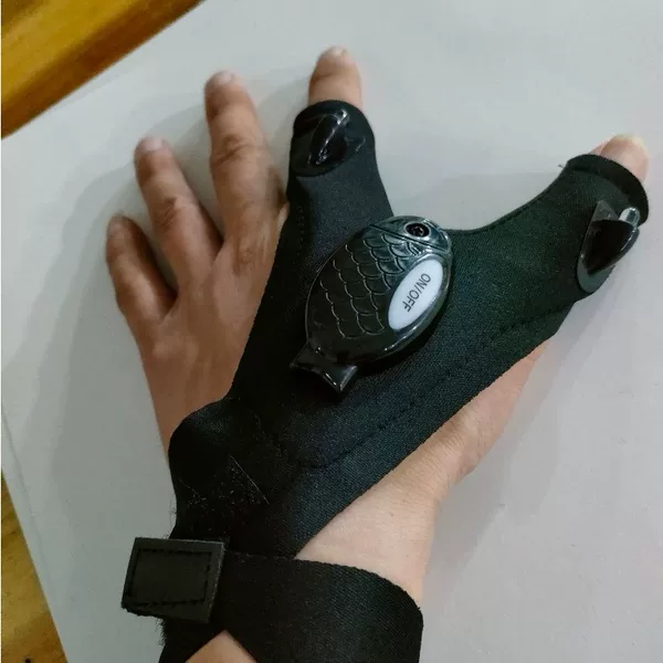led flashlight fishing repair camping running lighting half finger with light night fishing gloves night running gloves with light