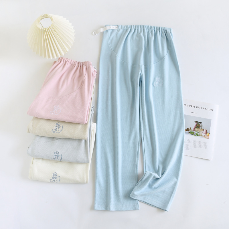 Maternity Belly Support Pants, Thermal Fleece for Autumn and Winter, Adjustable Pre- and Postpartum Home Pants, Suitable for Wearing Outside