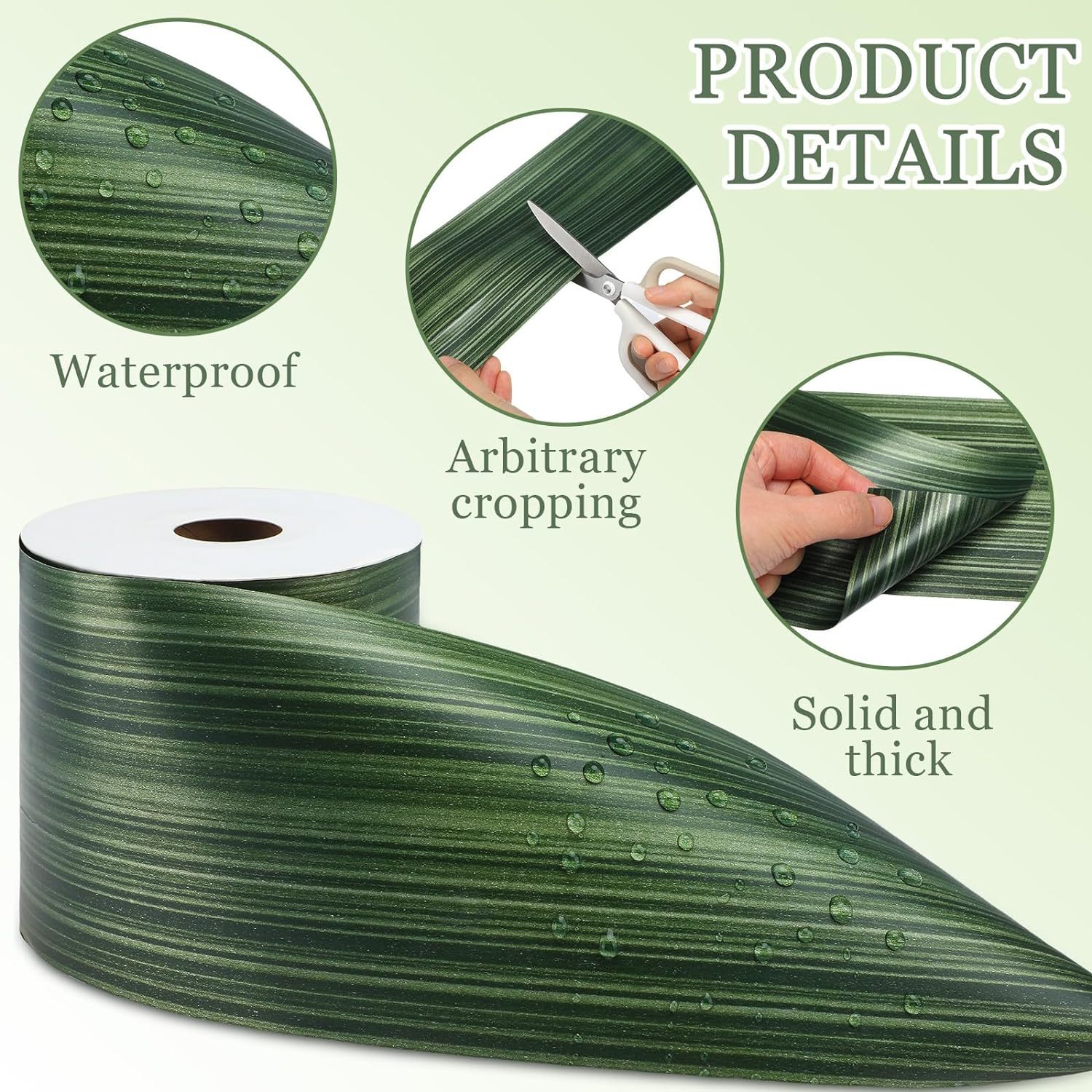 Transfronteriza venta caliente material PP plástico verde corteza de árbol imitación cinta de flores festivales de cumpleaños decoración de ramo de flores