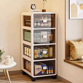 抽屉式收纳柜整理零食玩具柜子家用杂物储物箱客厅多层置物架透明