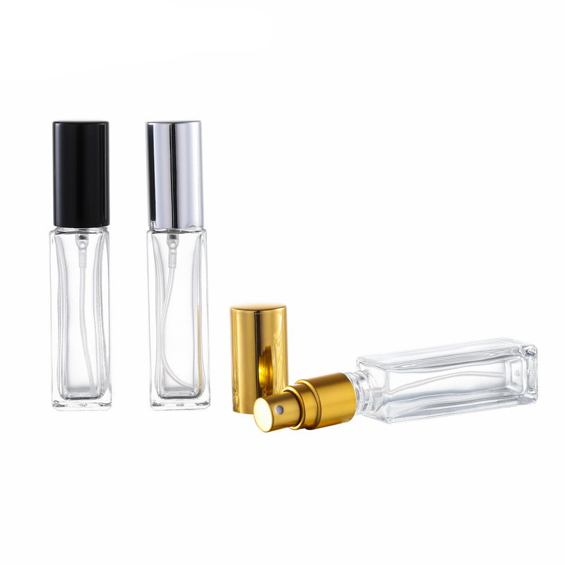 B063 - 5ml 10ml 20ml 30ml muestra portátil de vidrio de fragancia envasado botella de pulverización de presión vacía