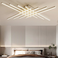 Amazon living room ceiling light LED aluminum material geometric line bedroom shade stepless dimmable acrylic ceiling light