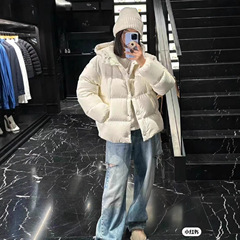 蒙家25ss M家新款Jaseur系列女短款羽绒服连帽拼接灯芯绒面包外套