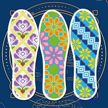 2025年三双装新款十字绣鞋垫装除臭吸汗按摩男女情侣防臭透气春秋