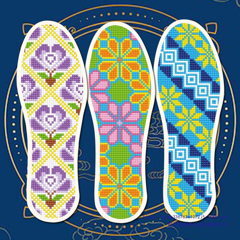 2025年三双装新款十字绣鞋垫装除臭吸汗按摩男女情侣防臭透气春秋