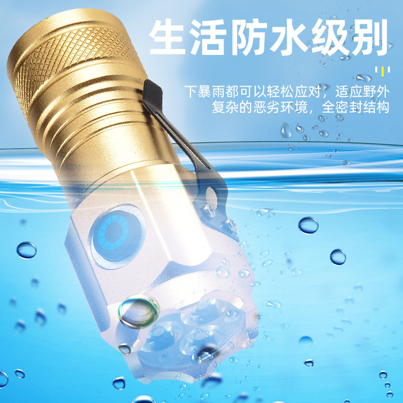 Rumen brillante nueva linterna de 3 ojos de aluminio mini portátil al aire libre pequeña linterna gorra de carga 3 lámparas