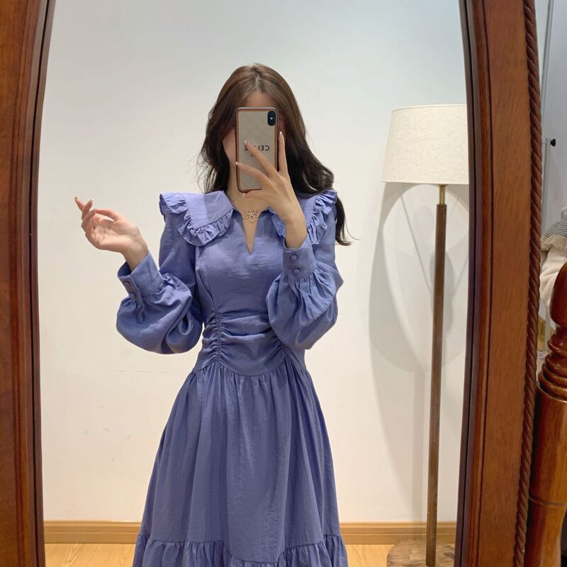Spring Women's Fashion 2026 New Dress French Court Style Light Purple Waist-Cinching Slimming Dress with a Thoughtful Design