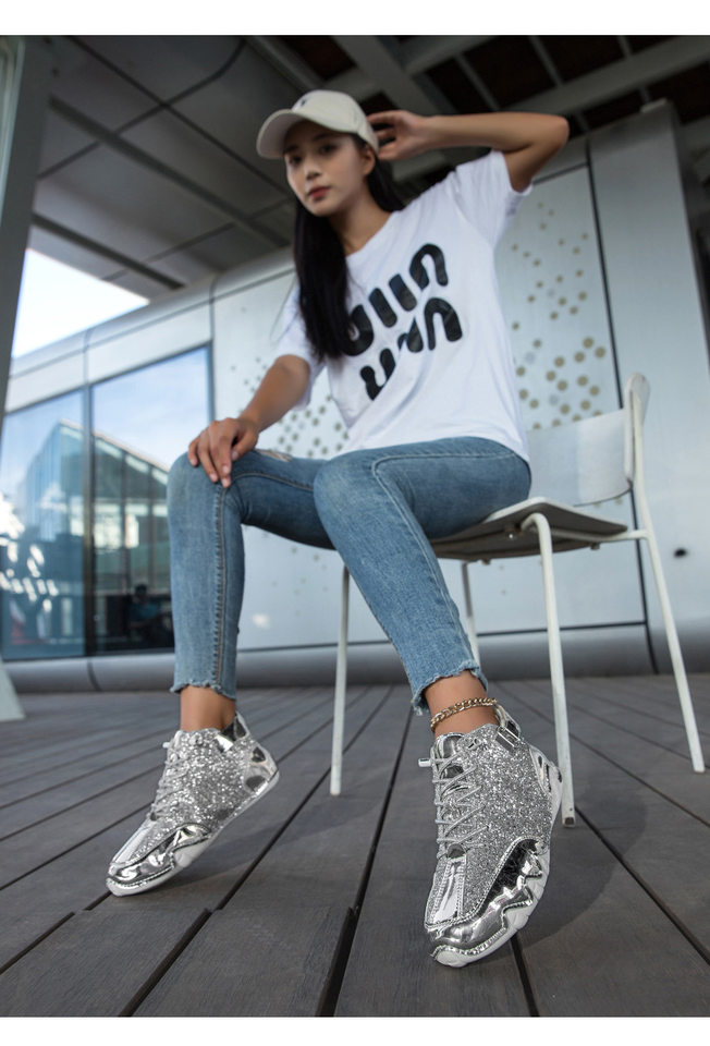 Bốt Martin cổ cao cá tính, bốt cổ ngắn unisex phong cách casual — S8008 Bạc, S8008 bạch kim, S8008 đen bóng chi tiết 16