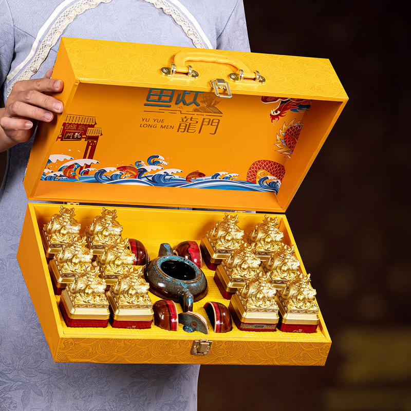 Advanced Dragon Head Pot Tea Gift Box Jin Junmei Zhengshan Small Big Red Robe Tieguanyin Tea Set suit Hand Gift