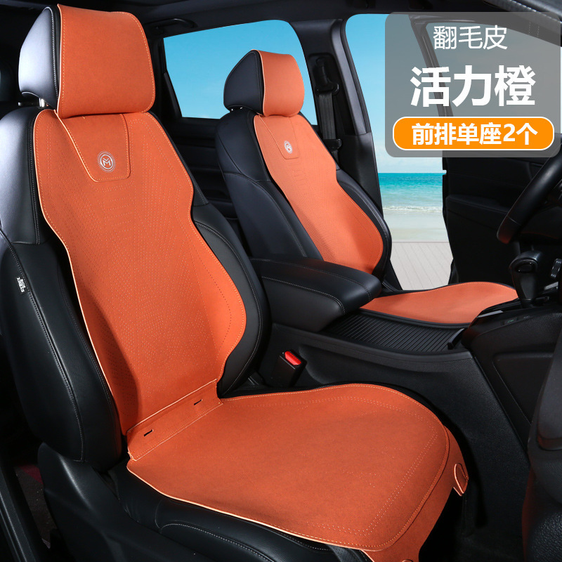 Seasons Tech Cloth | Universal Seat cushion, seat cover - vibrant-orange-driver-seat-without-headrest