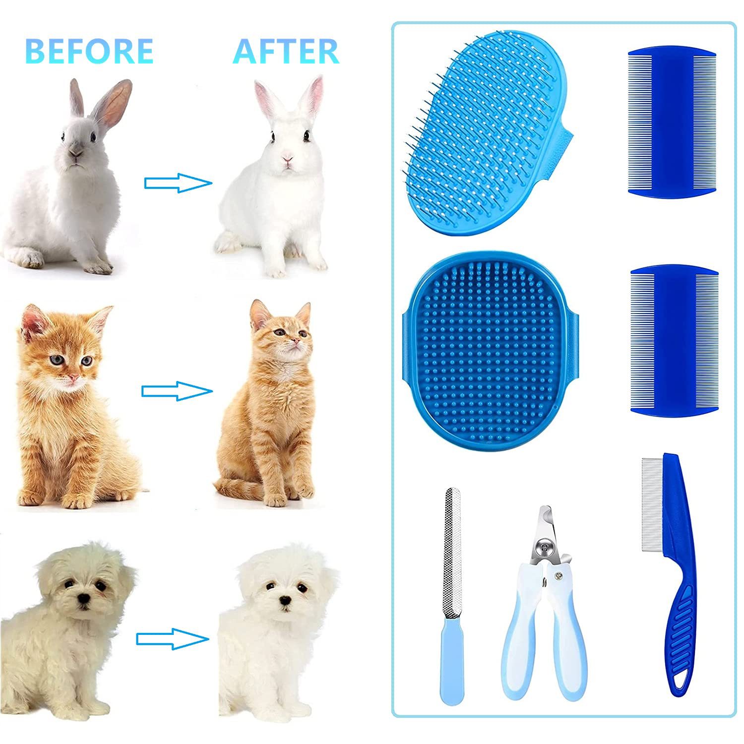 7 artículos para mascotas para mascotas baño masaje cepillo de masaje peine de masaje perro guantes de baño guantes de masaje para limpieza