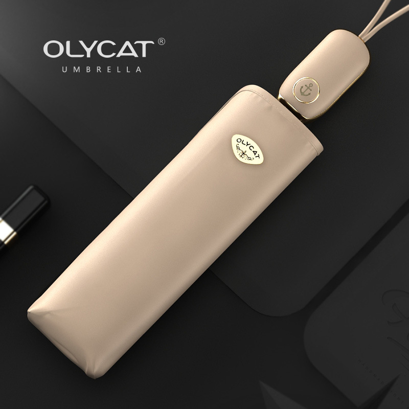 OLYCAT Ouli gato Paraguas automático de doble uso tres plegable protección solar protección UV paraguas solar al por mayor