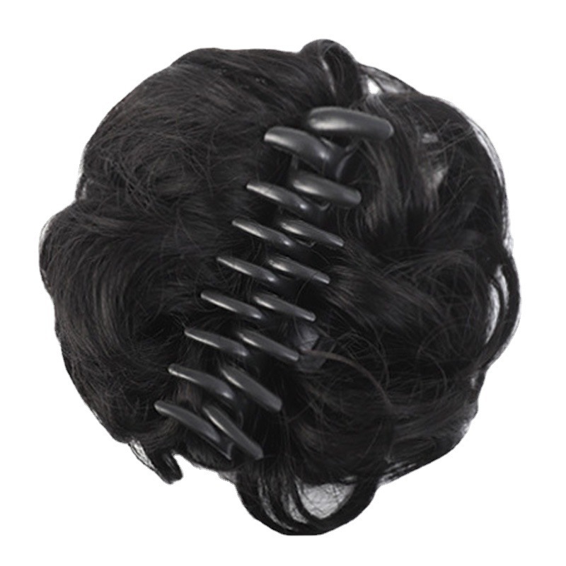 Cross-border fashion messy fluffy flower bud ball head curly hair high temperature silk coil factory direct wig ring