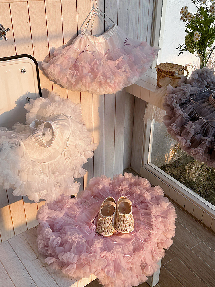 [En Existencia] Falda Tutú Súper Esponjosa para Niñas, Falda Abombada de Primera Clase para Niñas, Falda Media para Niñas Pequeñas, Vestido de Princesa para Bebés