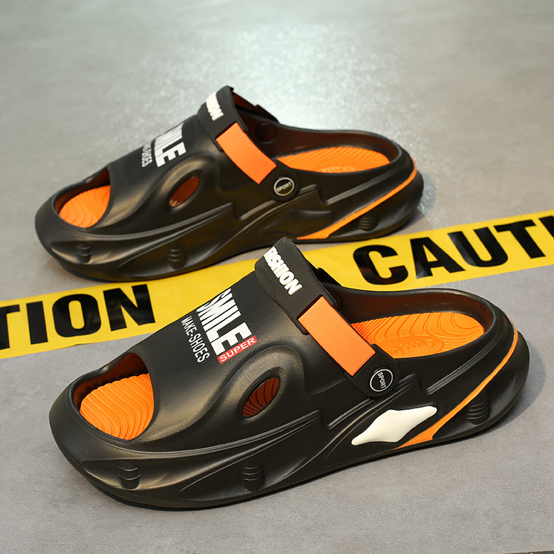 Verano nuevo hombre pisar mierda sensación de conducir zapatillas de sandallas de doble propósito al aire libre zapatos de playa de moda