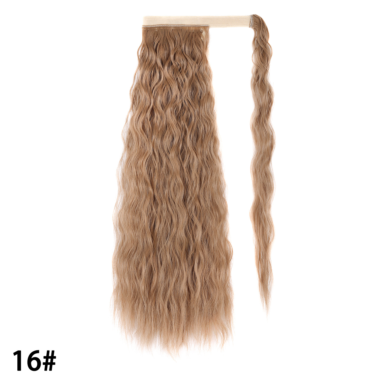 Lockig hästsvans av syntethår med kardborrefäste_voghion.com