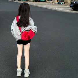 女童美式复古休闲卫衣2026春秋新款儿童领字母宽松休闲洋气上衣
