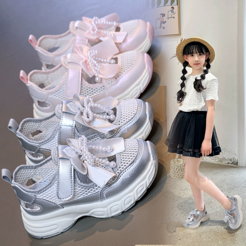 Спортивные сандалии для девочек 2025 летний новый открытый нескользящие мягкие туфли