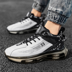 秋冬外貿大碼皮面男鞋潮新款百搭跑步運動休閒鞋加絨棉鞋男款批發