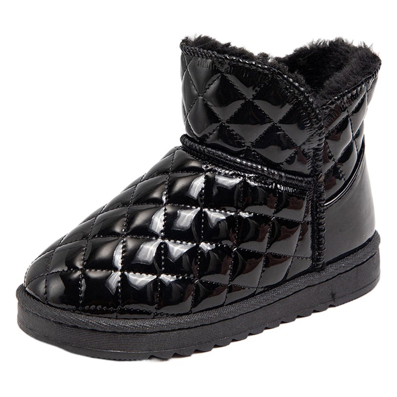 Botas de nieve para niñas Botas de algodón grueso forradas de lana para niños 2022 invierno Nuevas botas cortas impermeables para niños zapatos de algodón para bebés moda