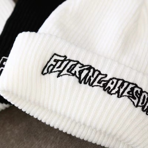 Fall/Winter Thin Knitted Hat – Unisex Korean-Style Embroidered Wool Beanie, Perfect for Students Shopping – Sweet & Cute Pullover Hat