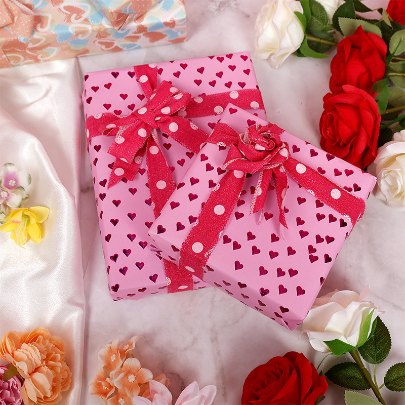43cm3m para el comercio exterior transfronterizo papel de embalaje de regalo de San Valentín serie de amor papel artesanal al por mayor