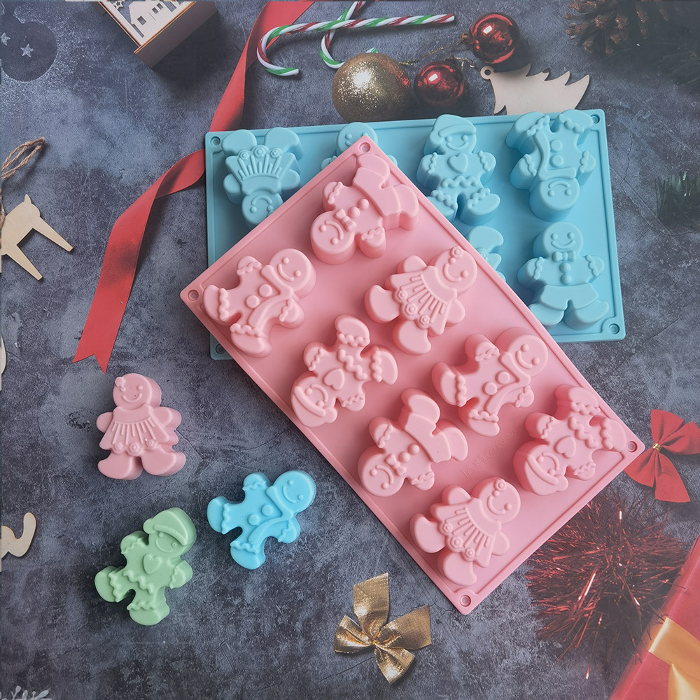 8 muñecos de nieve 76 molde de silicona pastel helado pudín molde de postre jabón utensilios