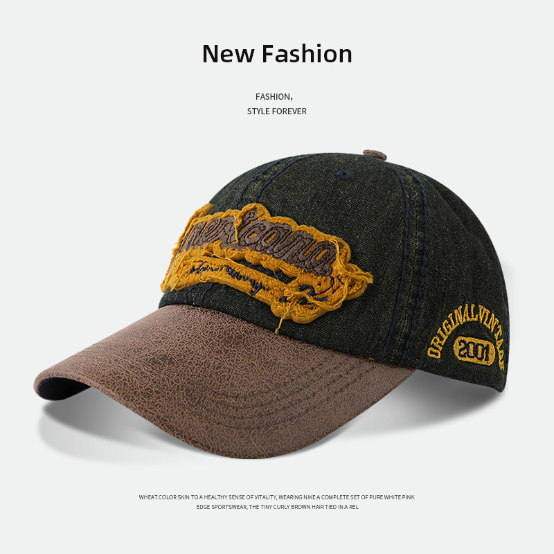 2001 letter baseball cap-dark green