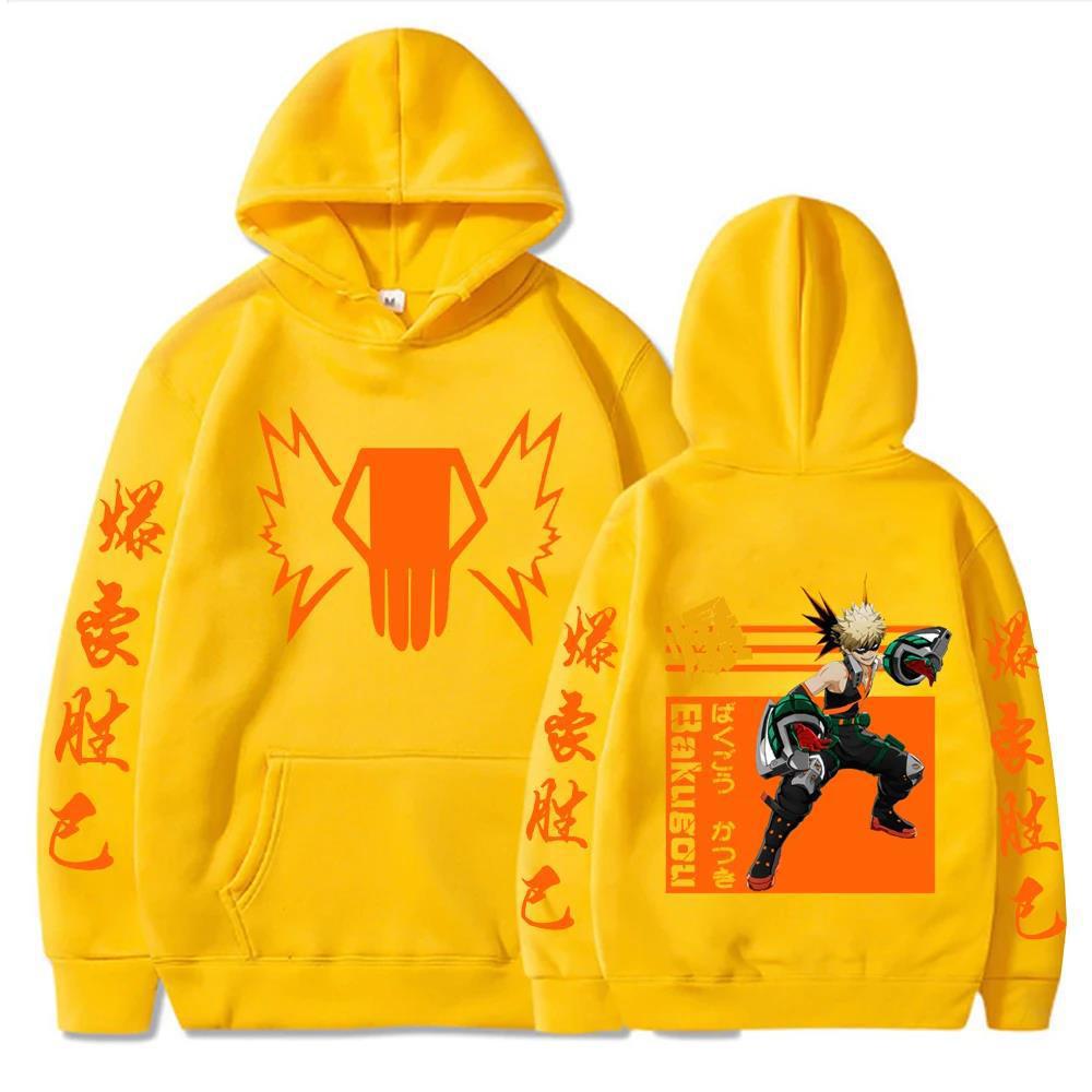Japan Anime My Hero Academy Bakugou Katsuki Hoodies Women M