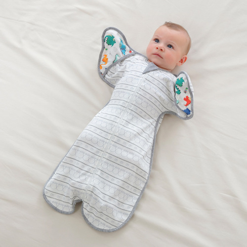Cotton baby anti-fright sleeping bag baby newborn surrender swaddle anti-fright artifact spring, autumn and winter swaddling quilt